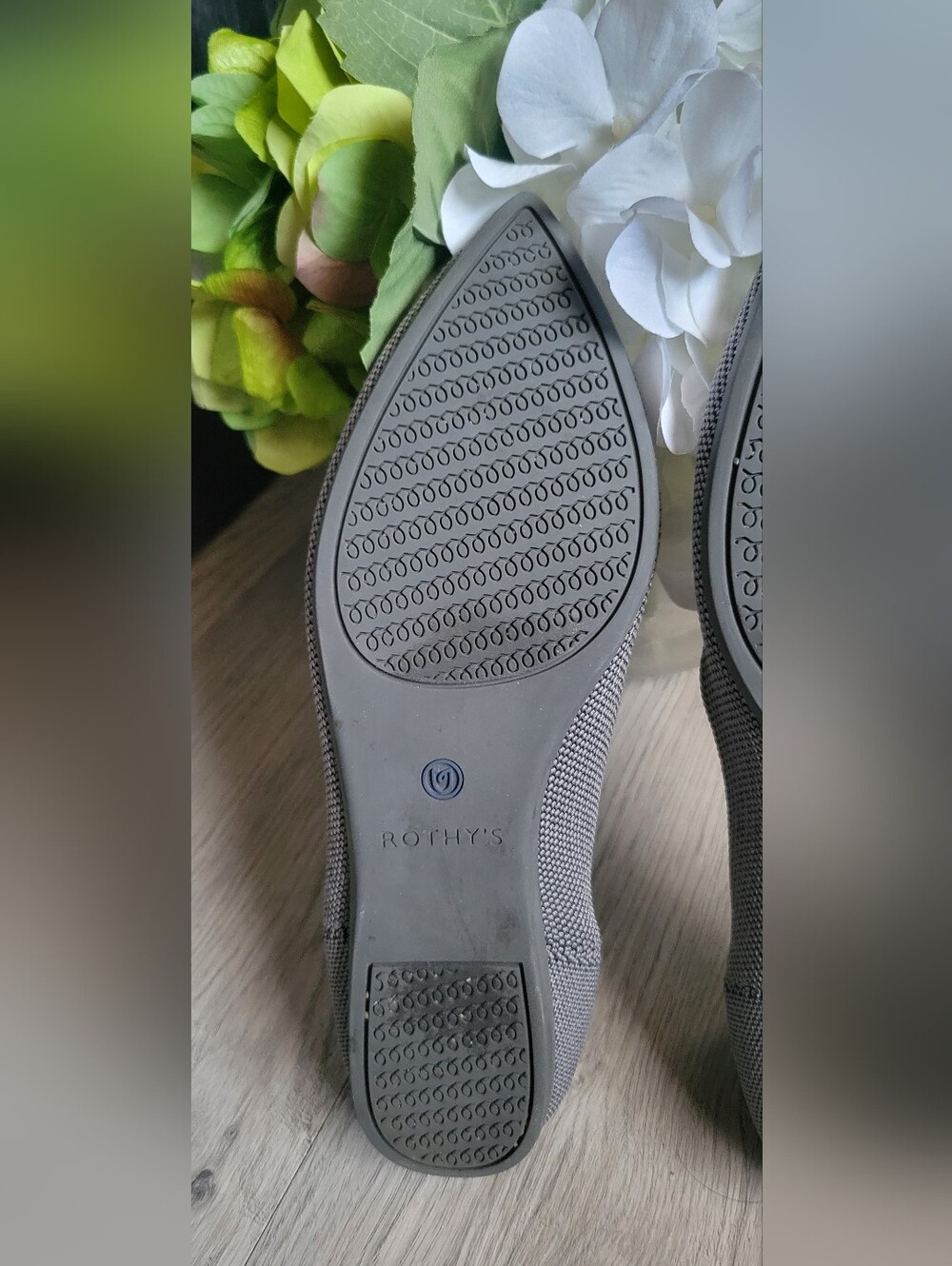 Rothy's The Point Cloud Gray Birdseye Flats, Women's US 7 EU 37.5 - Picture 14 of 16